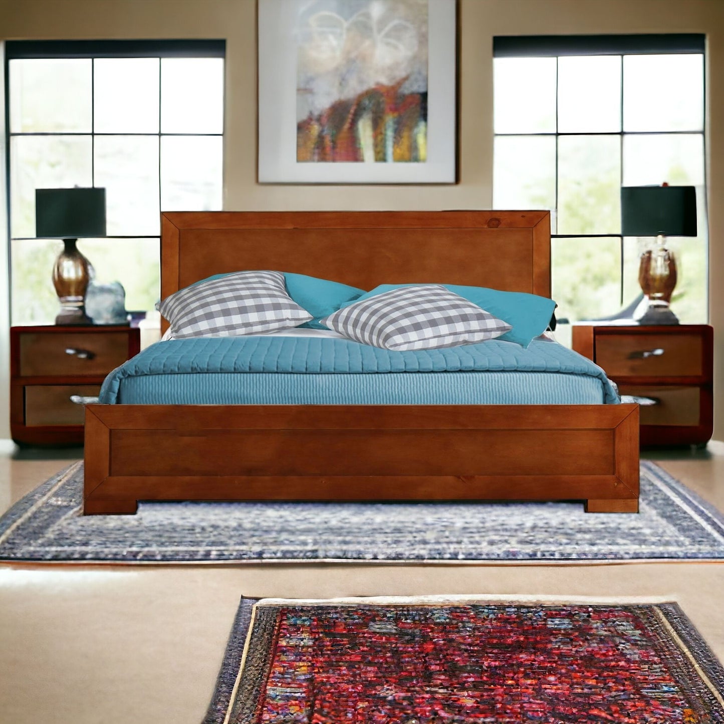 Cherry Wood King Platform Bed