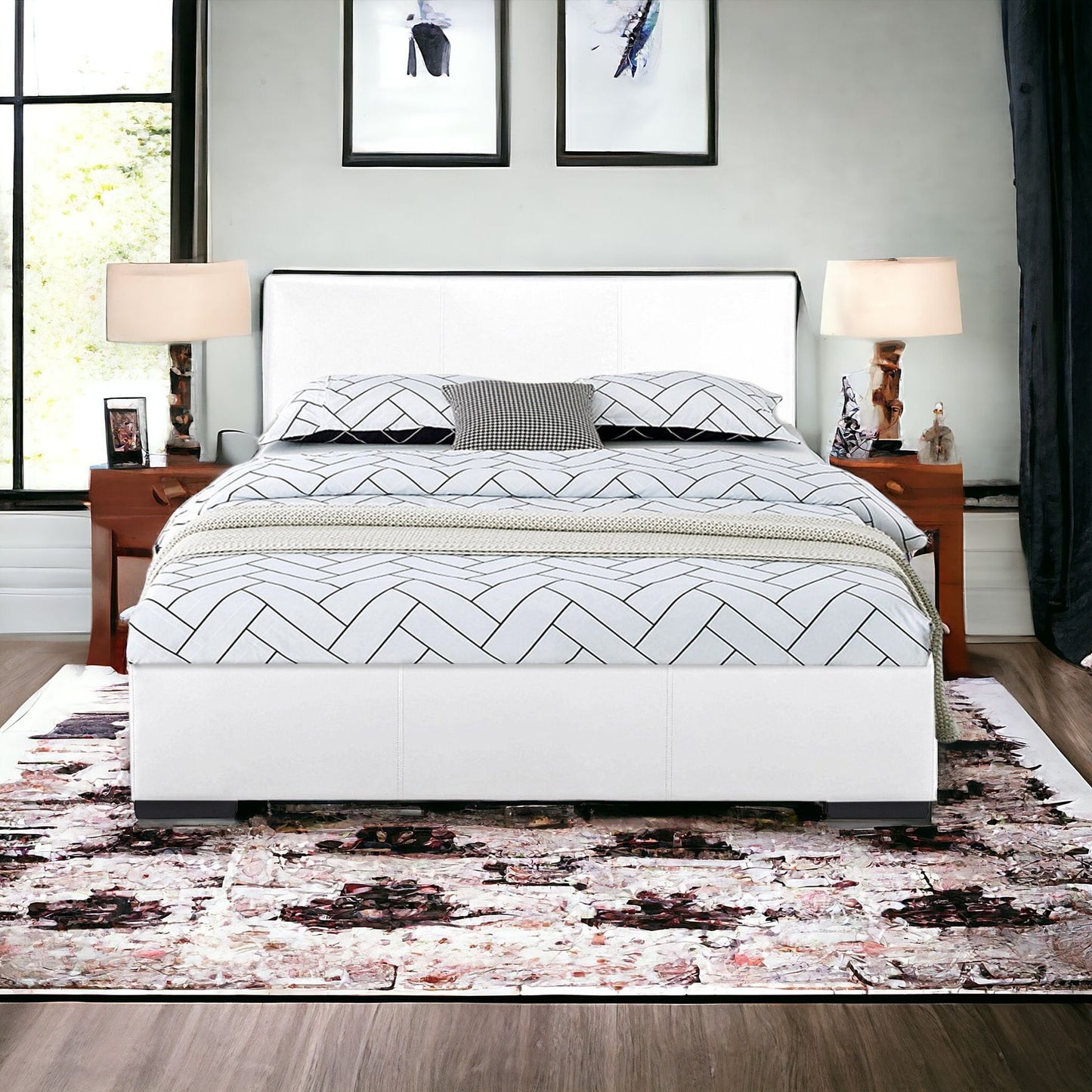 White Platform King Bed