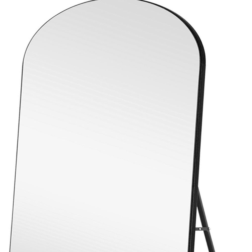 Black Arched Mirror with Stand