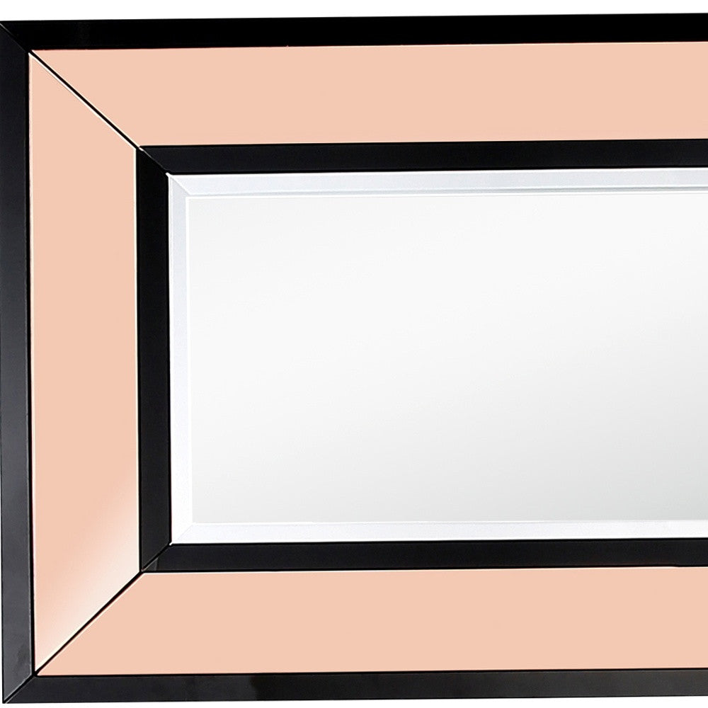 26" Rose Gold Wood Framed Accent Mirror