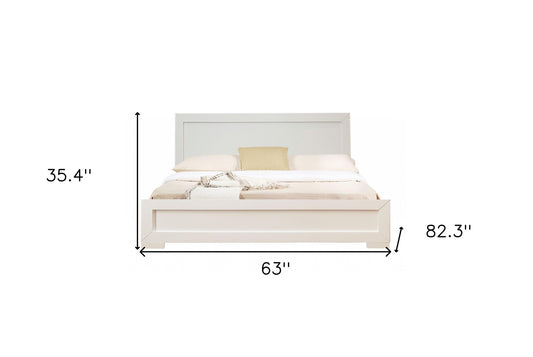 White Wood Queen Platform Bed