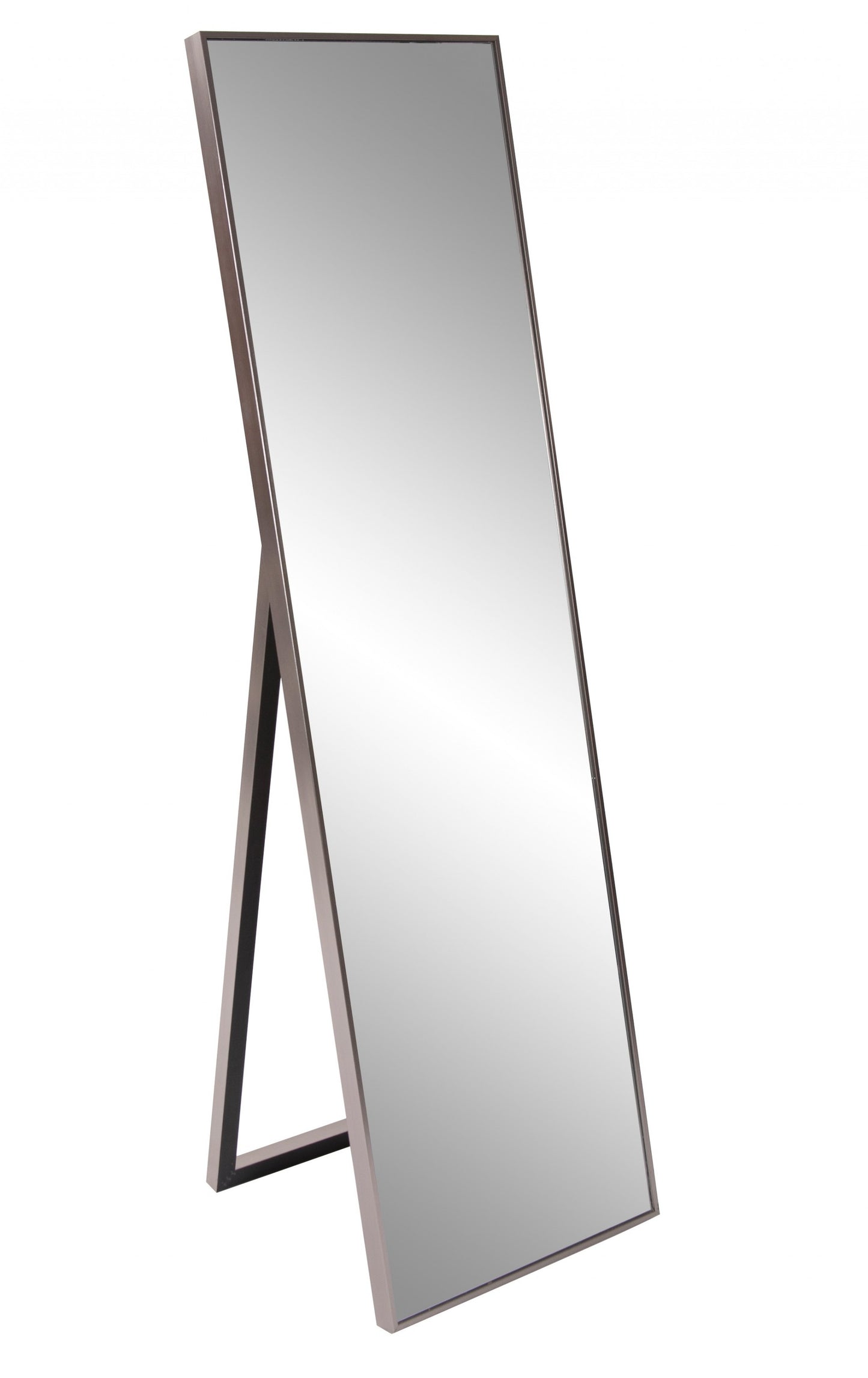 Sleek Brushed Brass Rectangular Full Length Standing Mirror