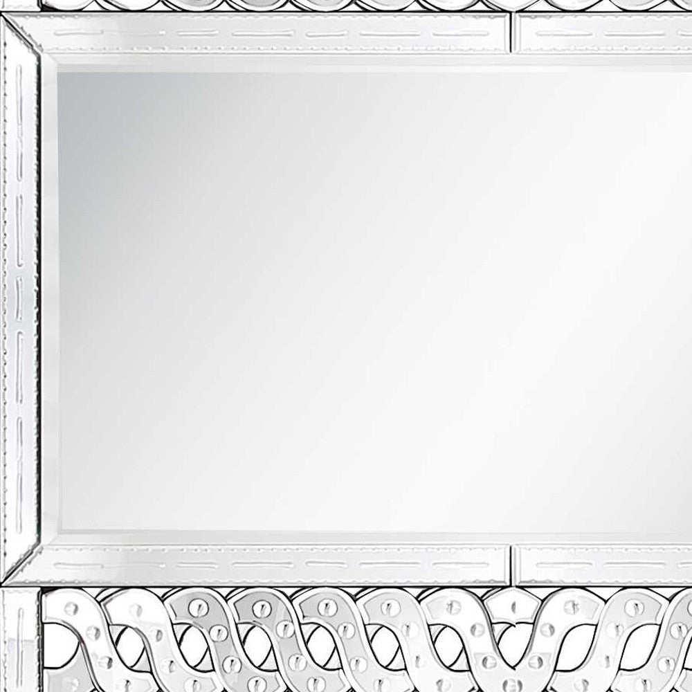 32" Clear Wood Framed Accent Mirror