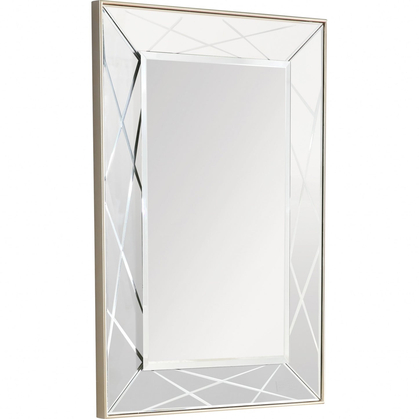 43" Champagne Metal Framed Accent Mirror