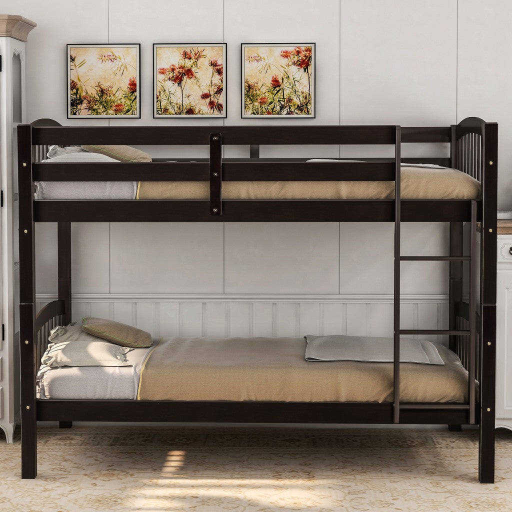 Brown Twin Over Twin Bunk Bed