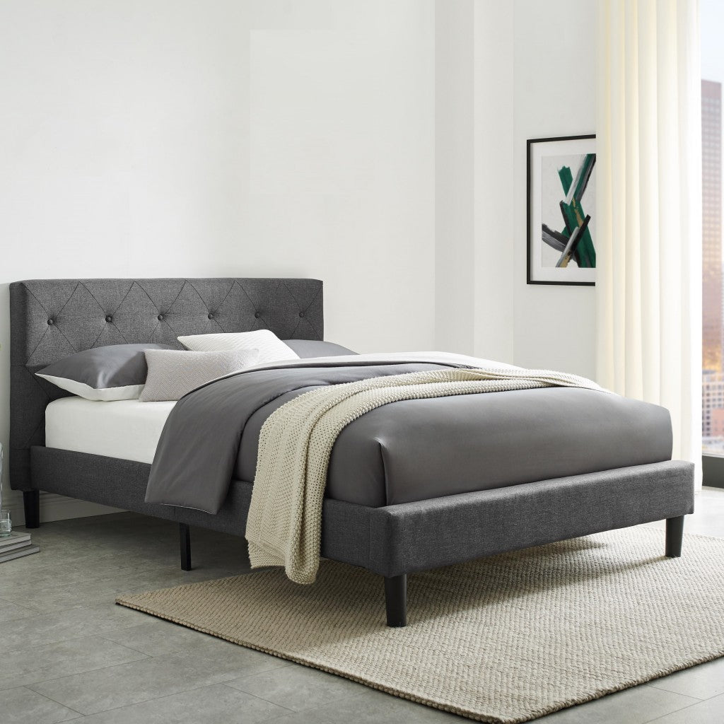 Grey King Platform Bed