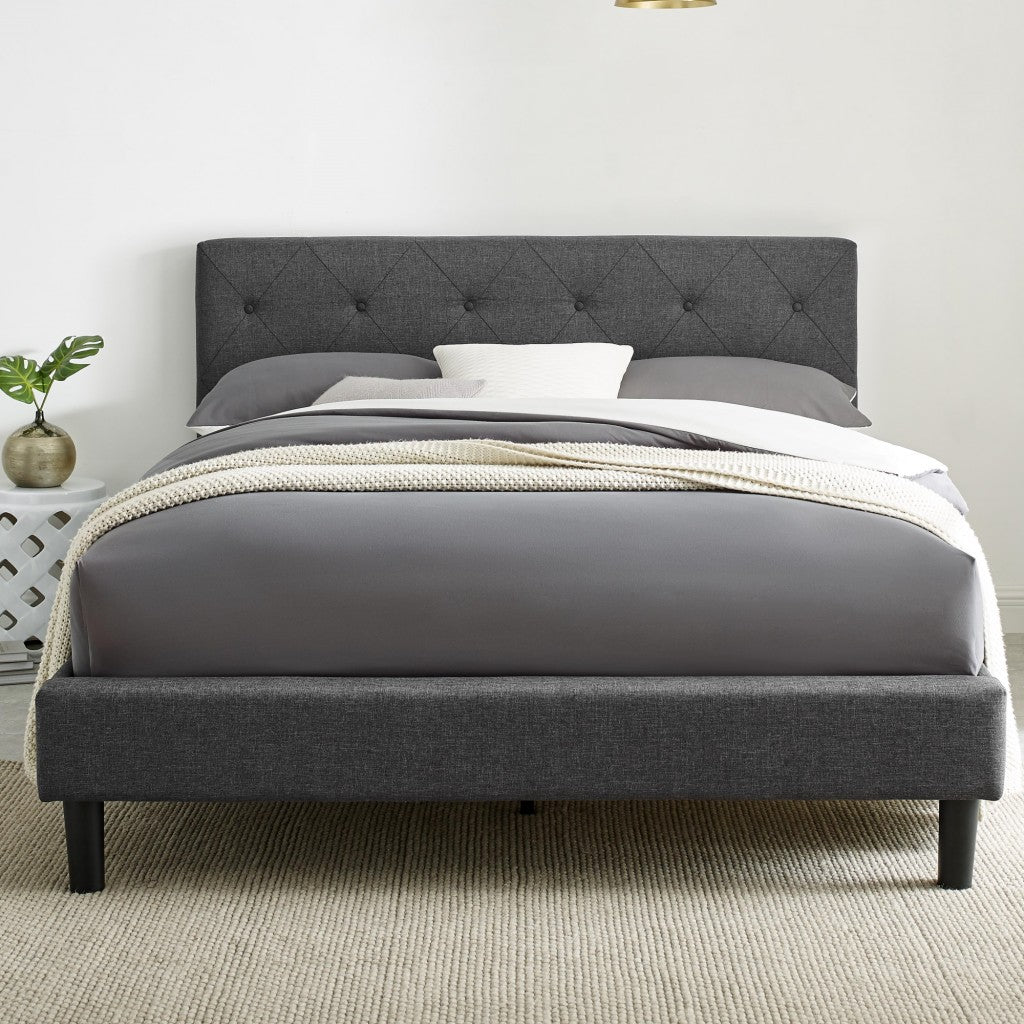 Grey King Platform Bed