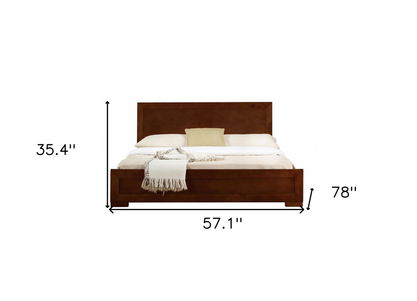 Walnut Wood Full Platform Bed