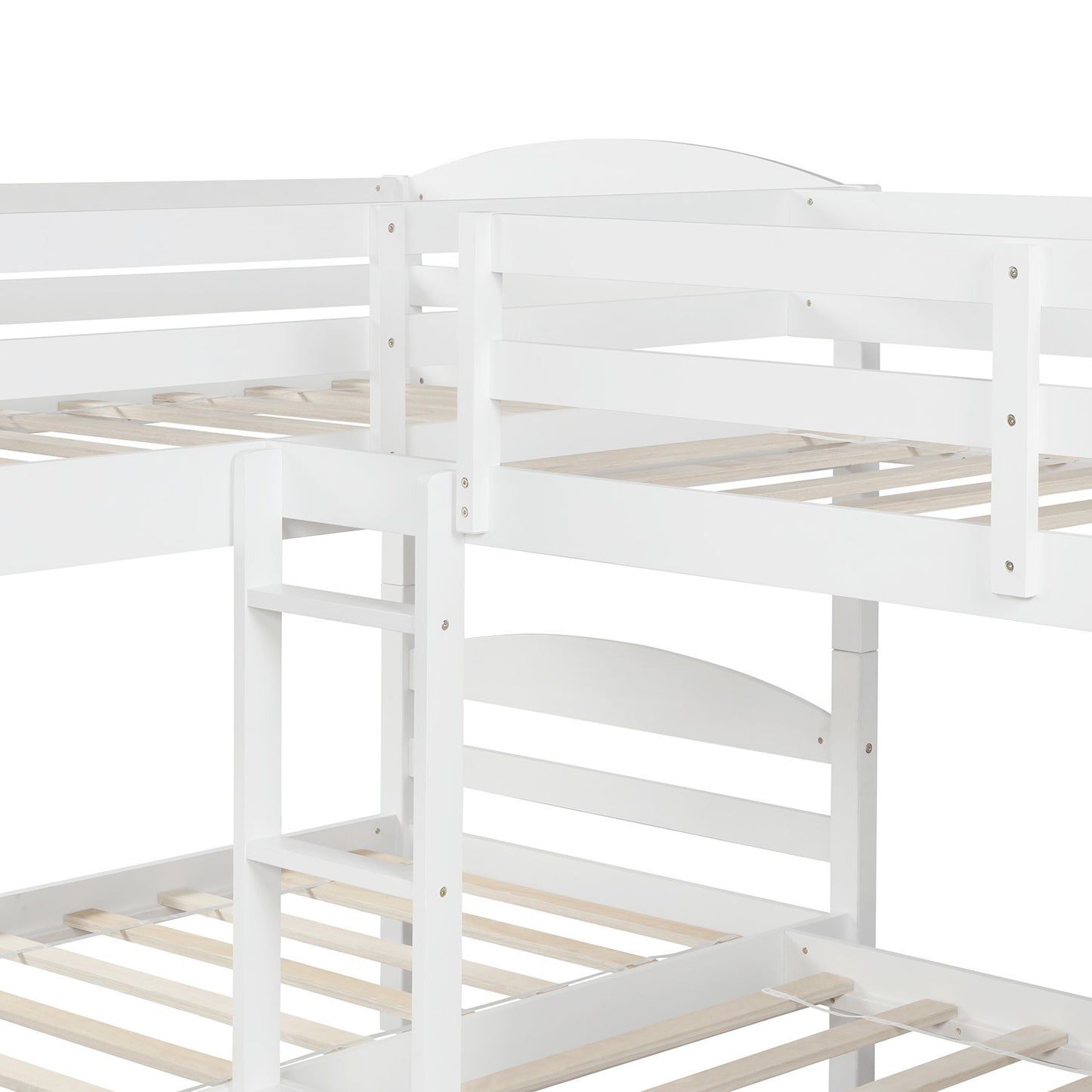 White Twin Contemporary Manufactured Wood and Solid Wood Bunk Bed