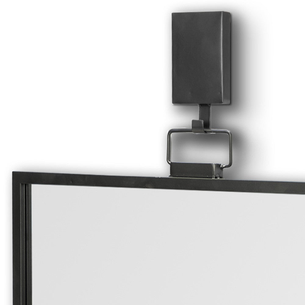 Black Gray Metal Vertical Frame Wall Mirror