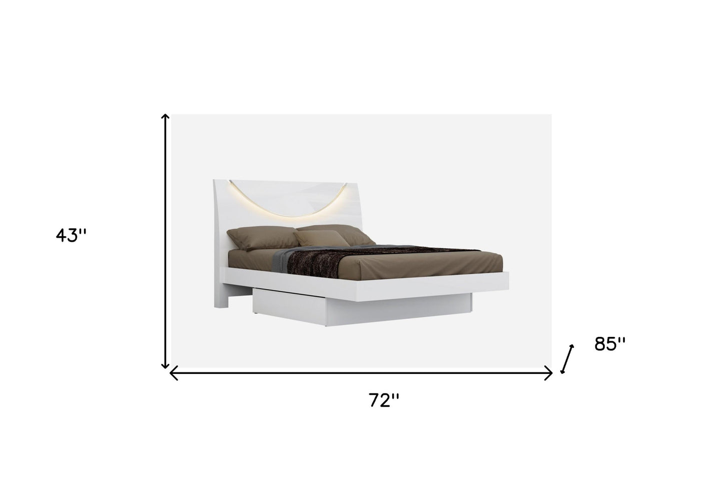 480.3" X 193.7" X 74.1" White  4Pc California King Bedroom Set