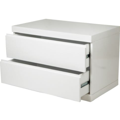 20" White Two Drawer Nightstand