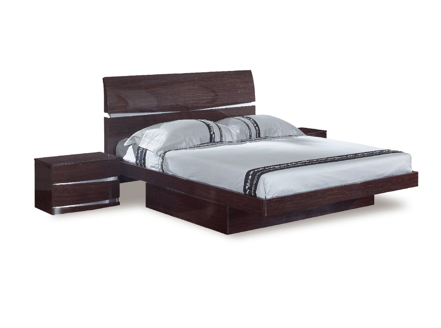 Solid Wood King Wood Brown Bed