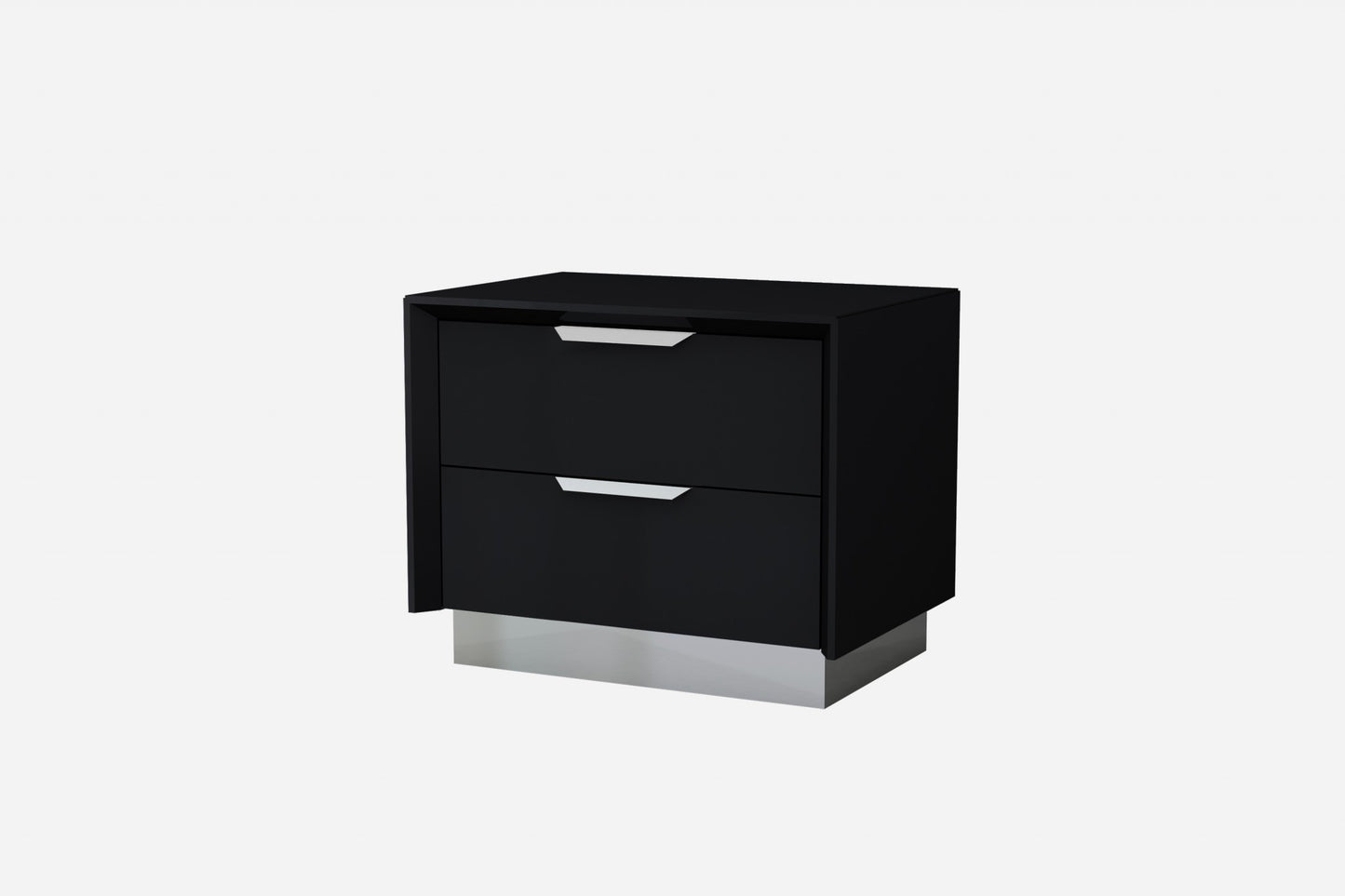 21" Black Two Drawers Nightstand