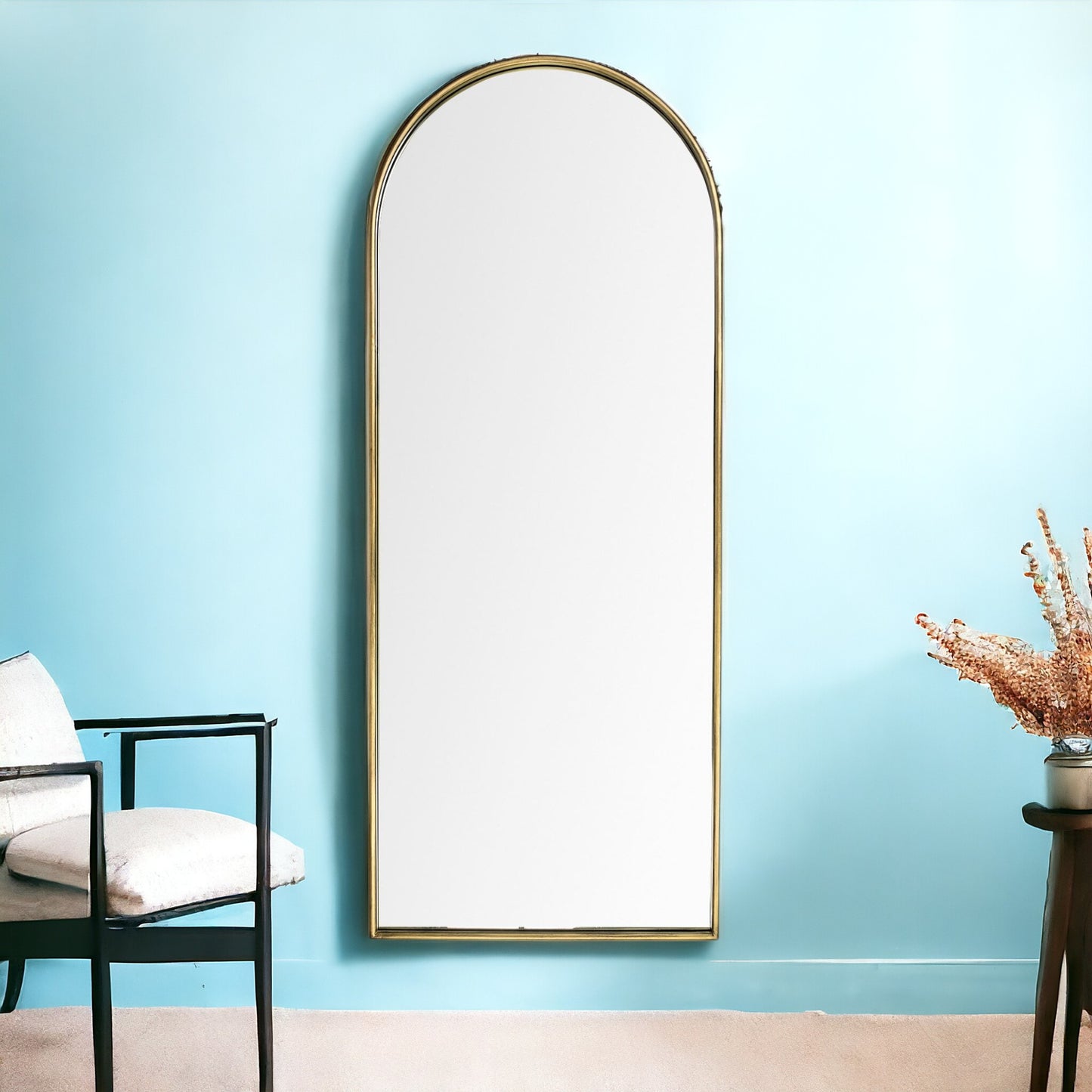 70" Gold Arch Metal Framed Accent Mirror