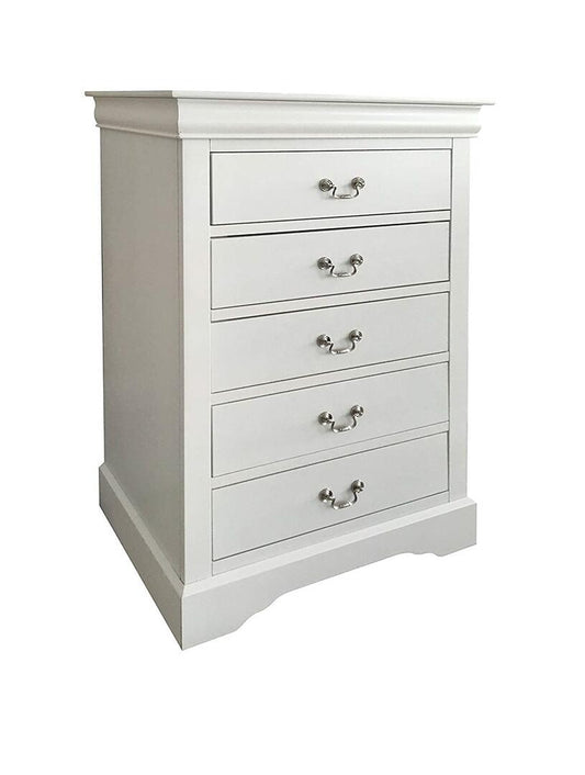 32" White Manufactured Wood Five Drawer Chest