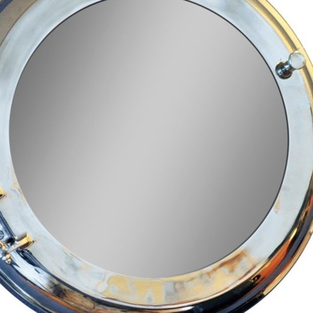 21" Silver Round Aluminum Framed Accent Mirror