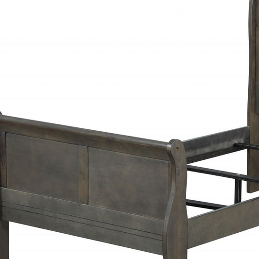 Twin Black Sleigh Bed