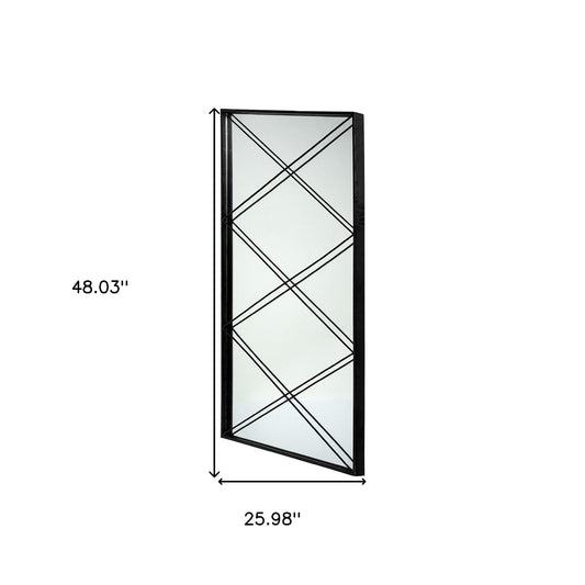 Black Rectangle Full Length Hanging Metal Mirror