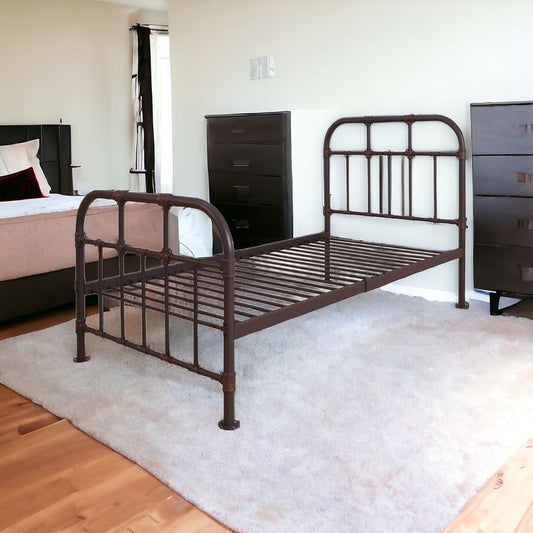 Gray Metal Twin Bed Frame