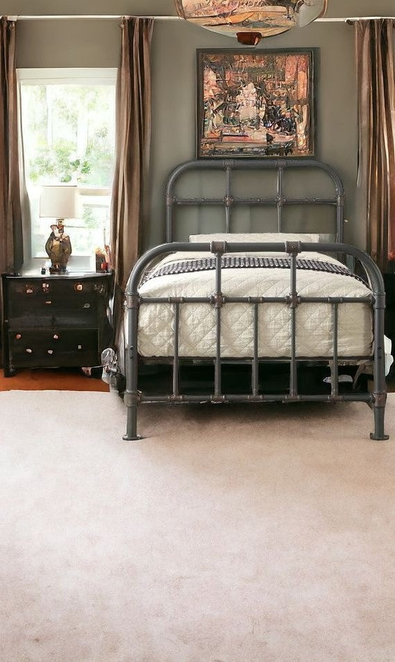 Gray Metal Twin Bed Frame