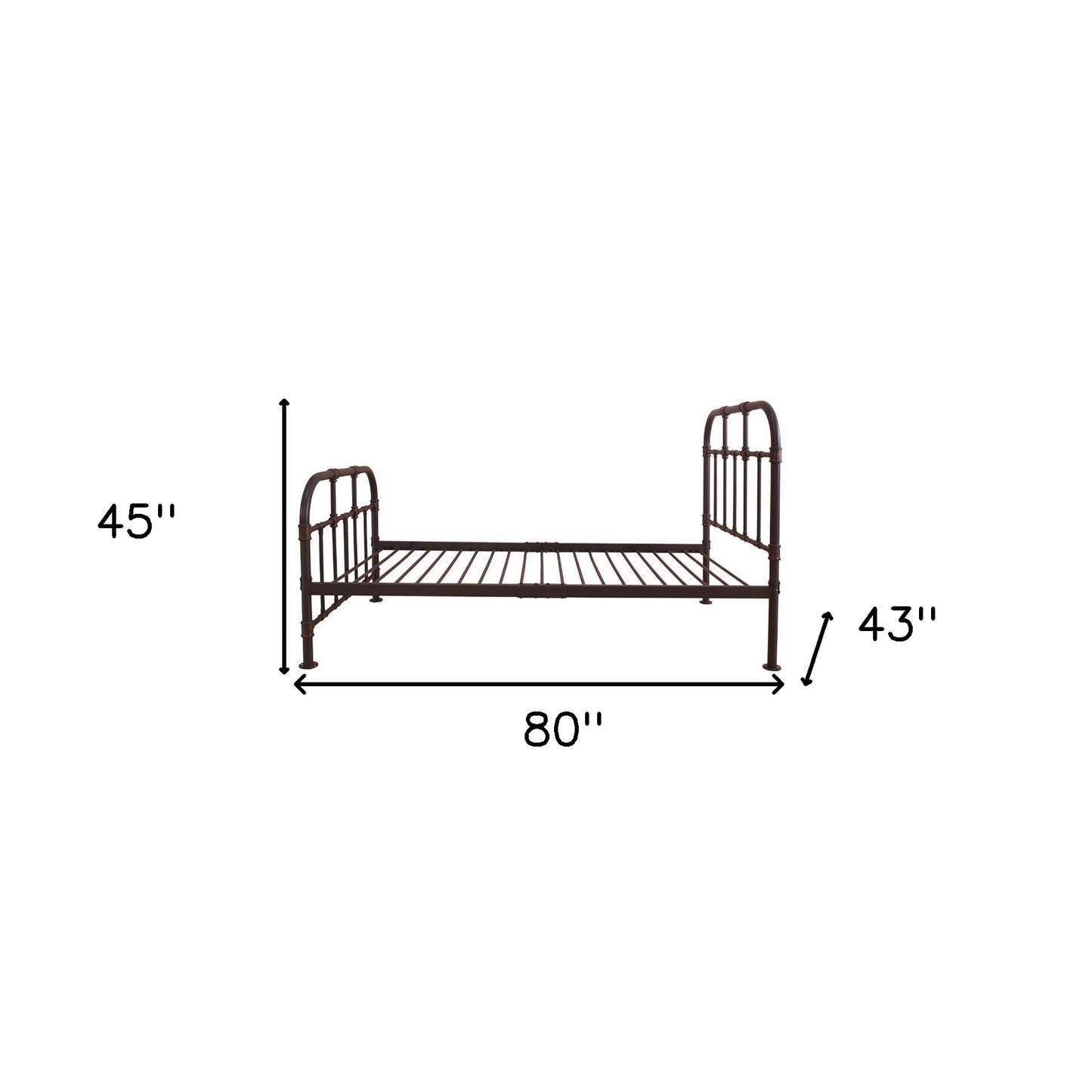 Gray Metal Twin Bed Frame