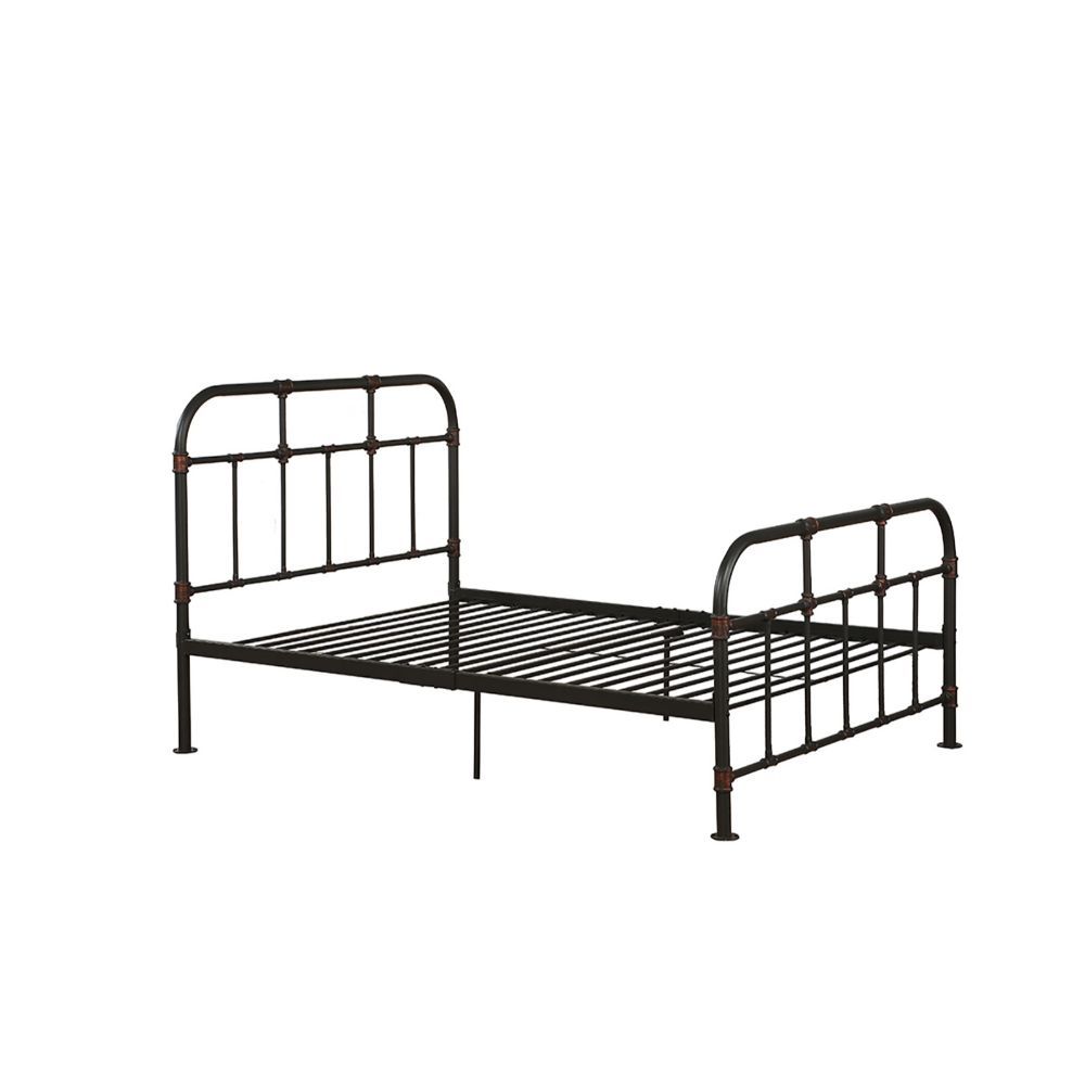 Gray Industrial Pipe Design Full Bed Frame