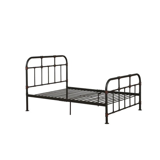 Gray Industrial Pipe Design Full Bed Frame