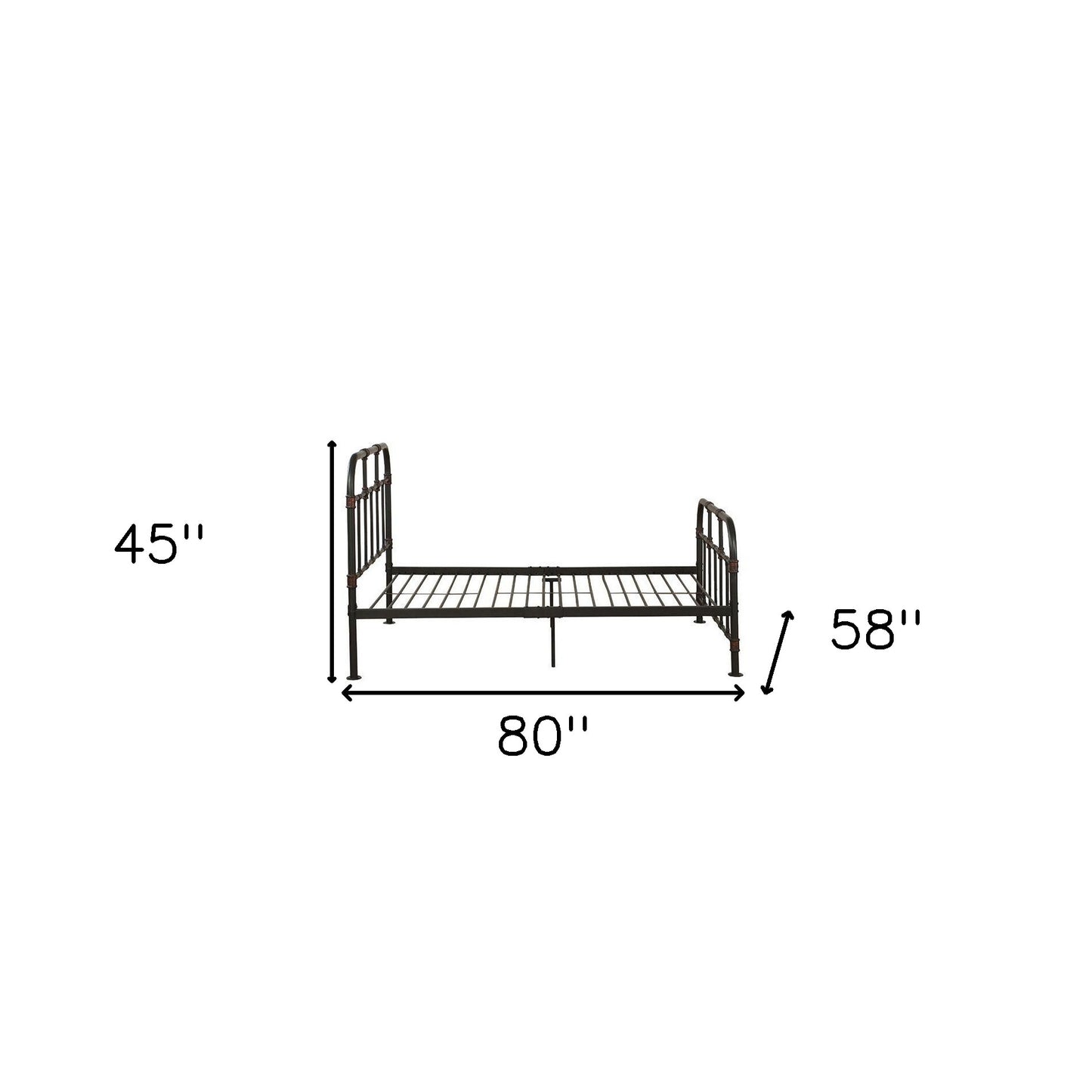 Gray Industrial Pipe Design Full Bed Frame