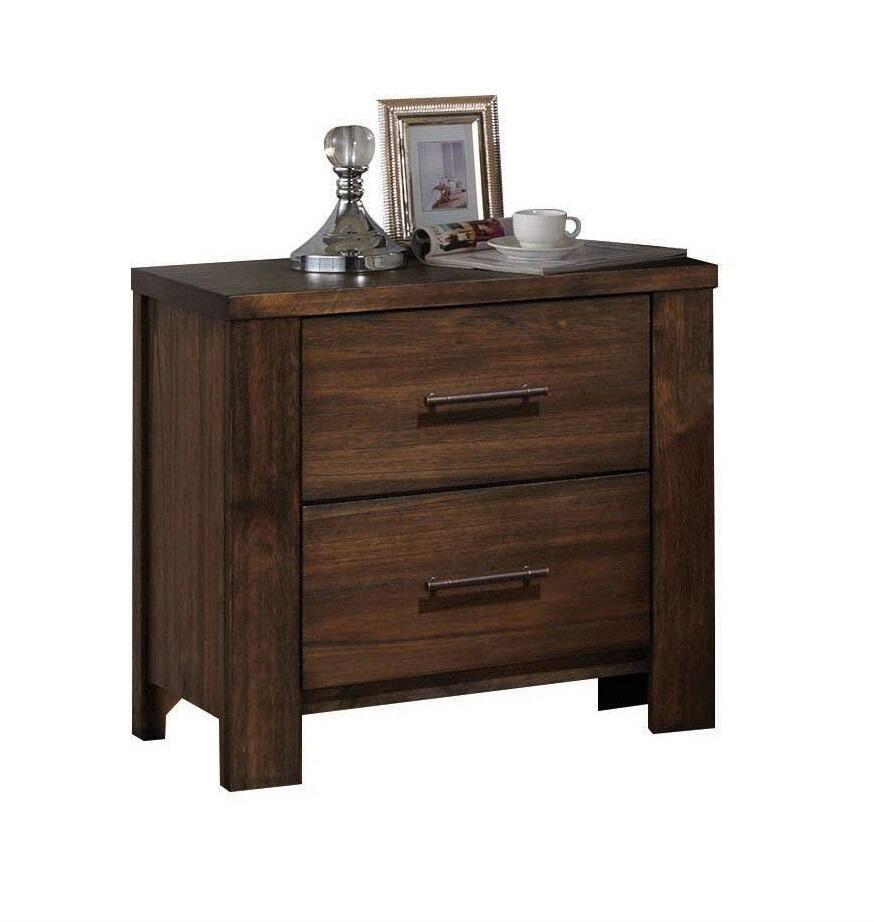 25" Brown Two Drawers Nightstand