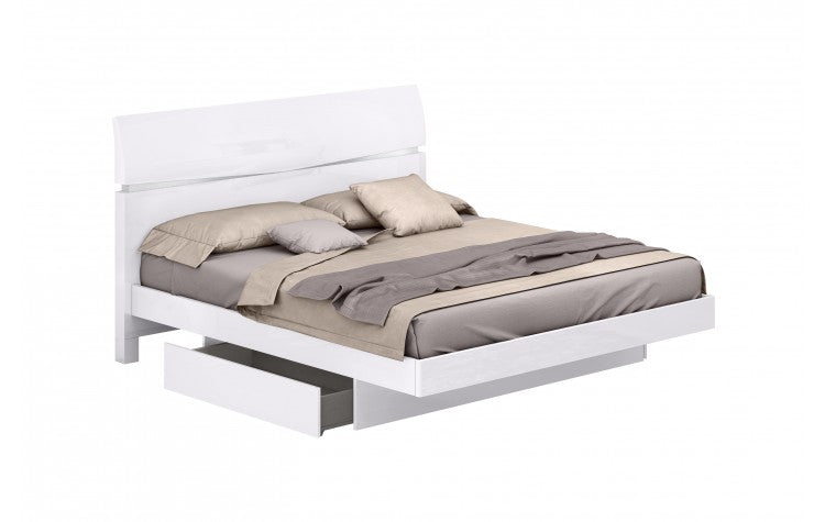 Solid Wood King White Bed