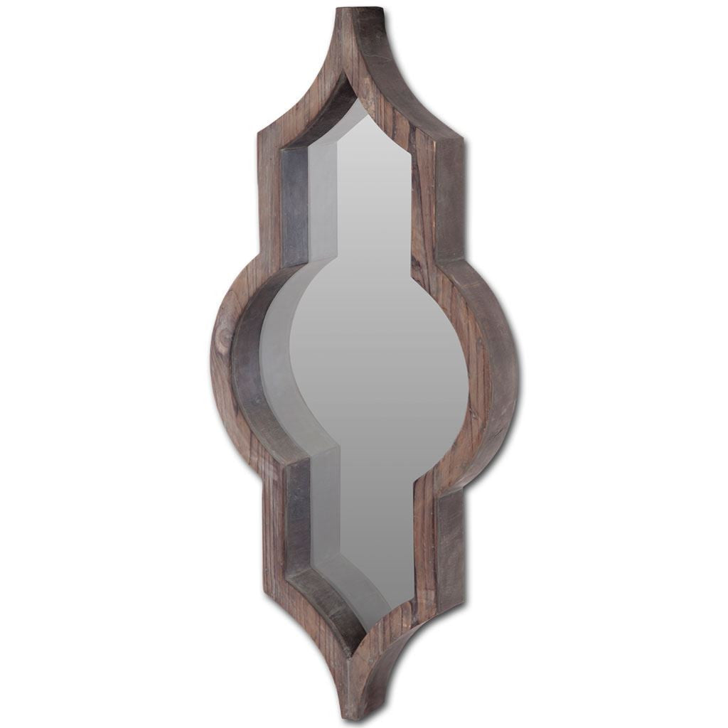 34" Dark Brown Novelty Framed Accent Mirror