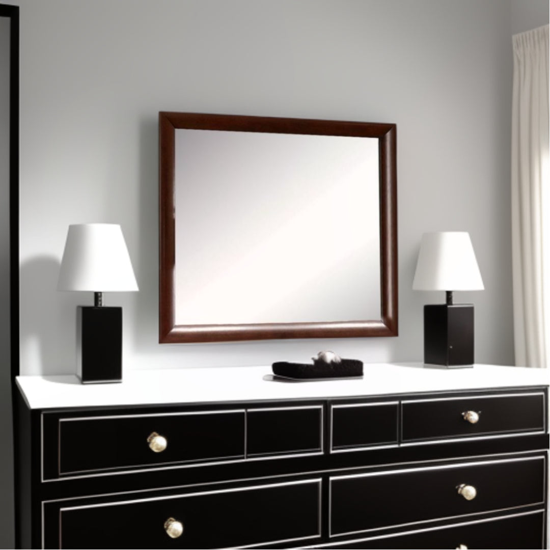 35" Espresso Framed Dresser Mirror