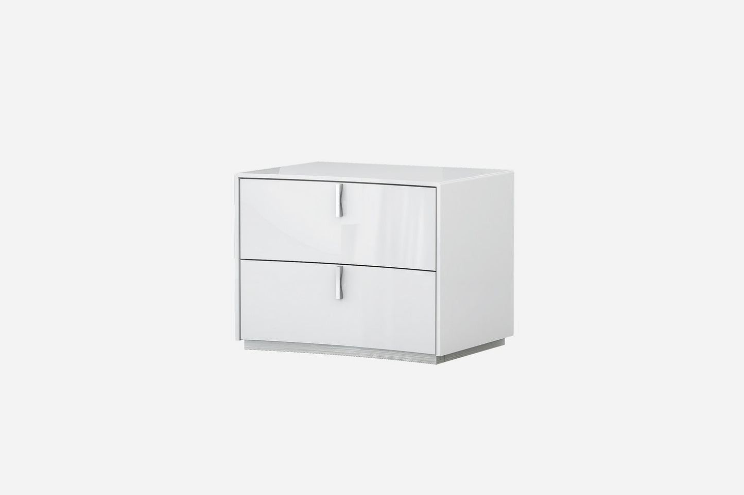 18" White Two Drawers Manufactured Wood Nightstand