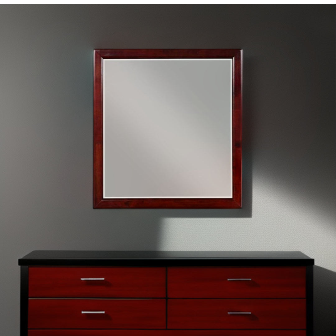 38" Dark Brown Framed Dresser Mirror