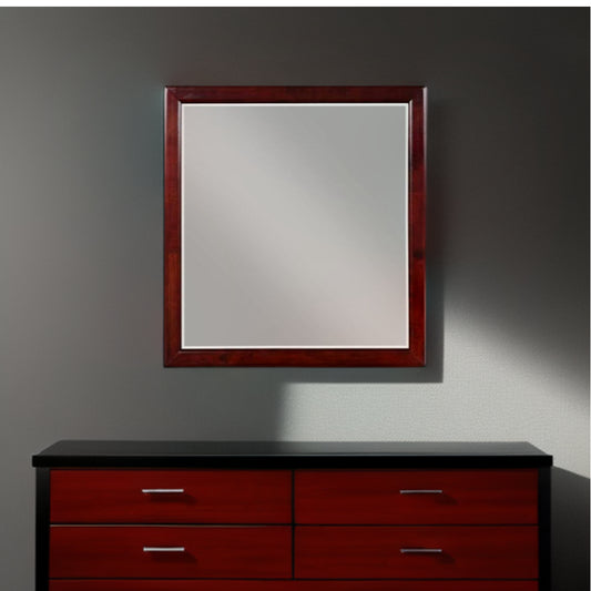 38" Dark Brown Framed Dresser Mirror