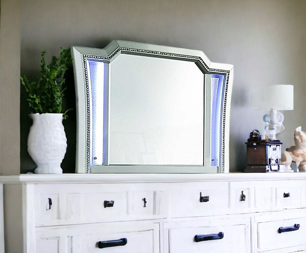 38" Champagne Irregular Framed Mirror