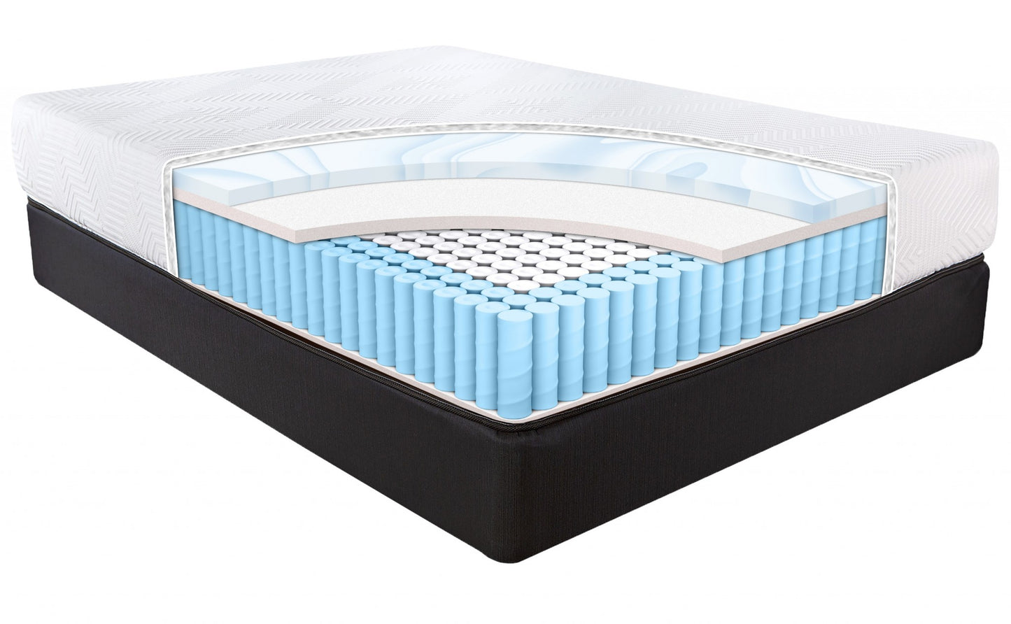 10.5" Hybrid Lux Memory Foam And Wrapped Coil Mattress Queen