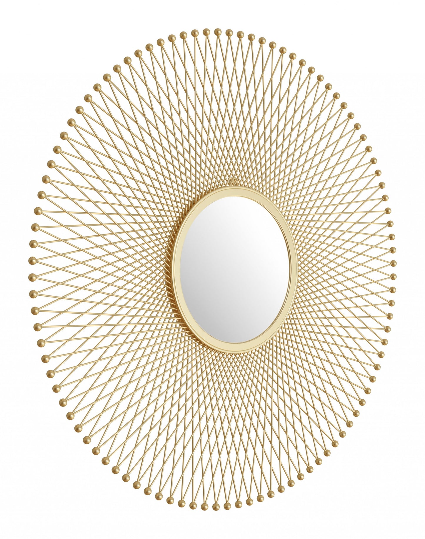 35" Gold Round Accent Mirror