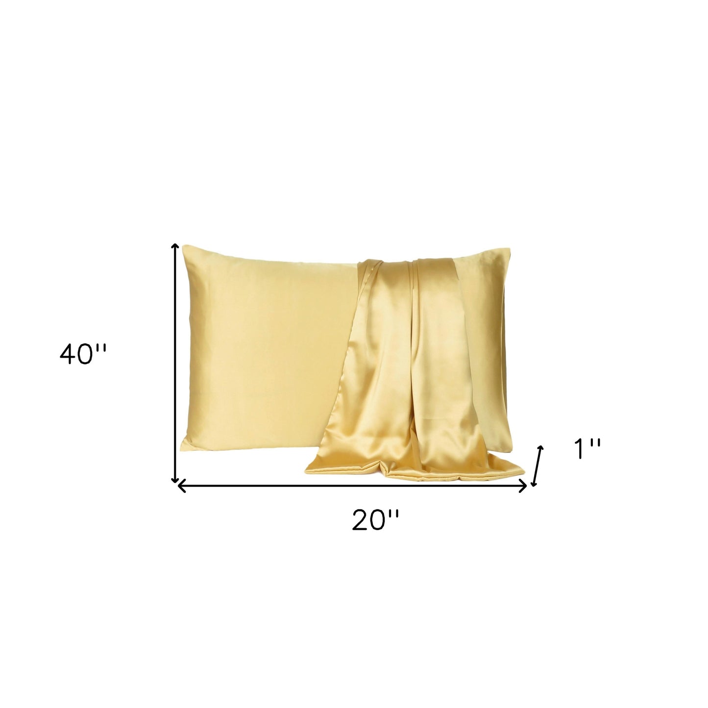 Gold Dreamy Set Of 2 Silky Satin King Pillowcases