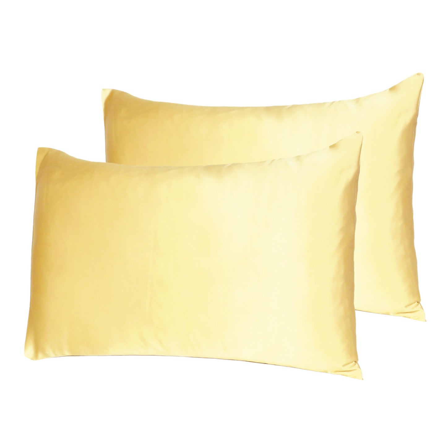 Gold Dreamy Set Of 2 Silky Satin King Pillowcases