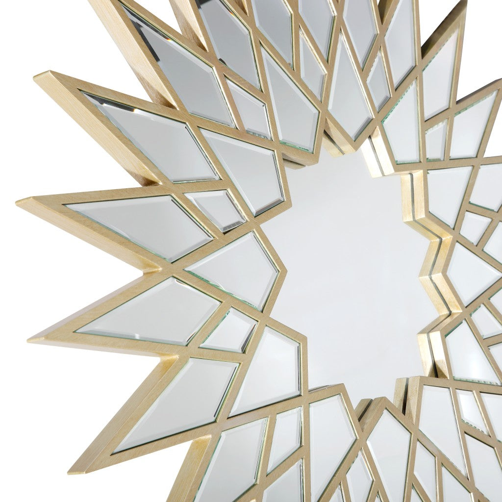 34" Gold Sunburst Metal Framed Accent Mirror