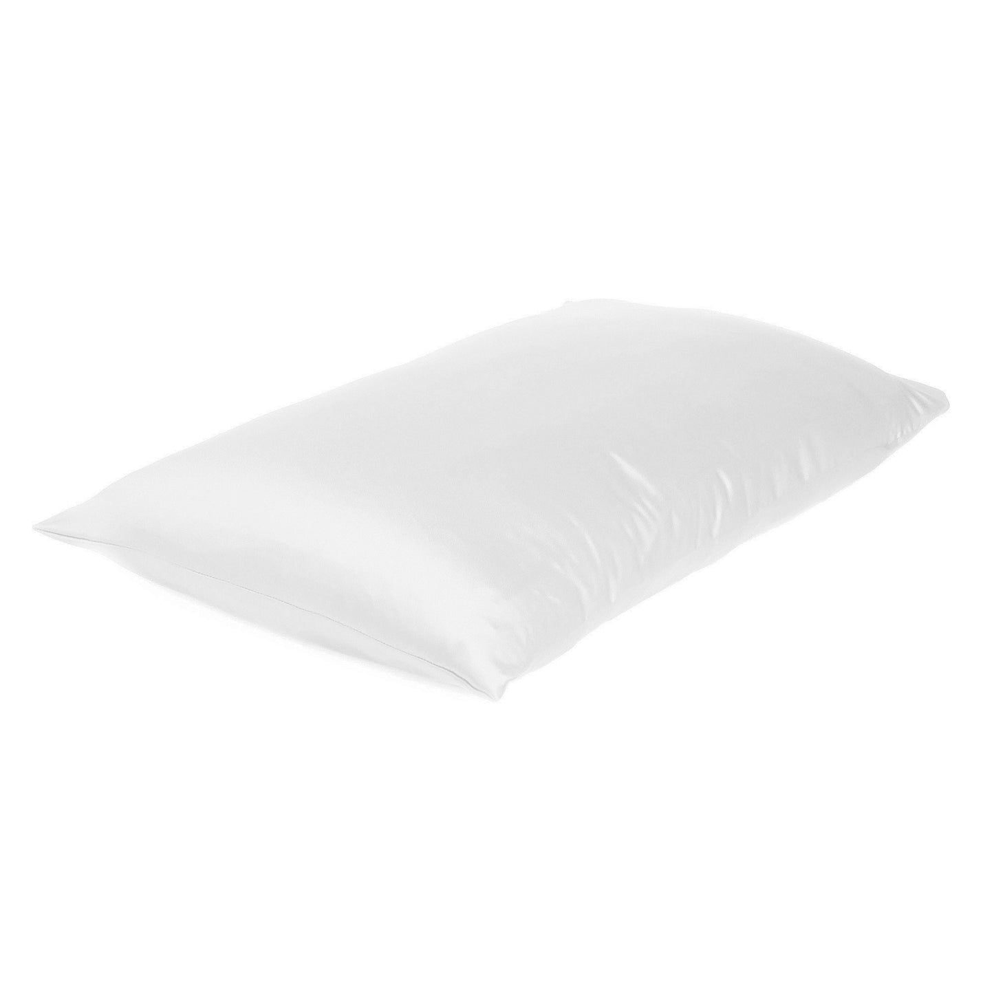 White Dreamy Set Of 2 Silky Satin King Pillowcases