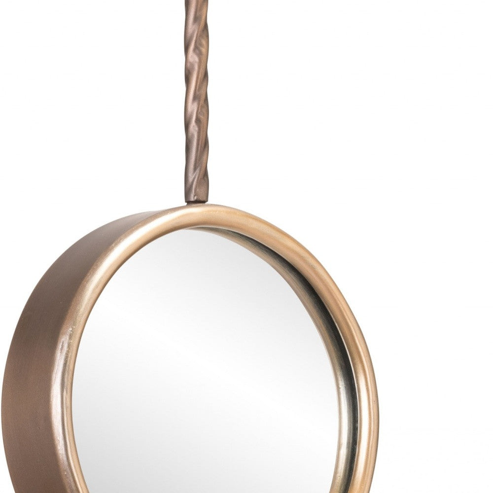 Gold Modern Hanging Mirror Duo