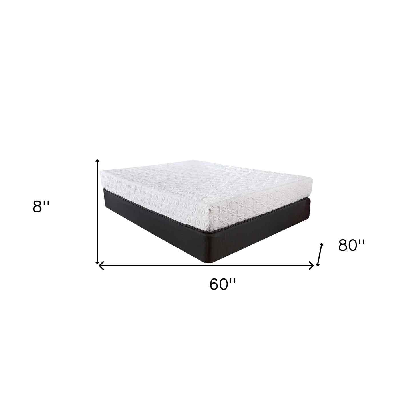 8" Three Layer Gel Infused Memory Foam Smooth Top Mattress  Queen