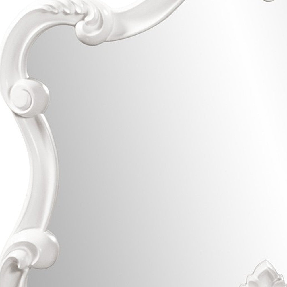 28" White Framed Accent Mirror