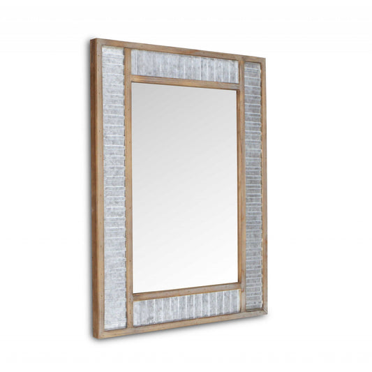 32" Brown Framed Accent Mirror