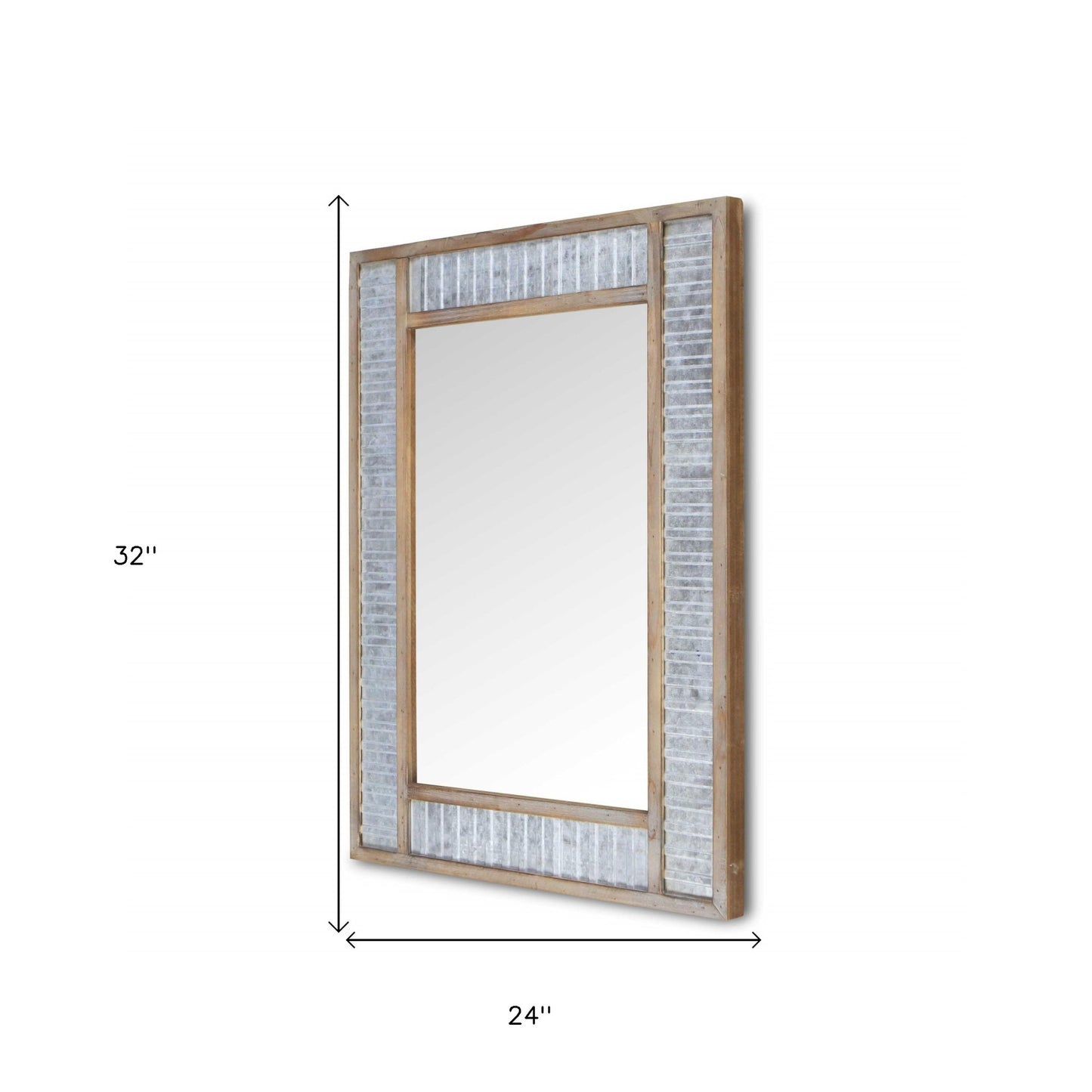 32" Brown Framed Accent Mirror