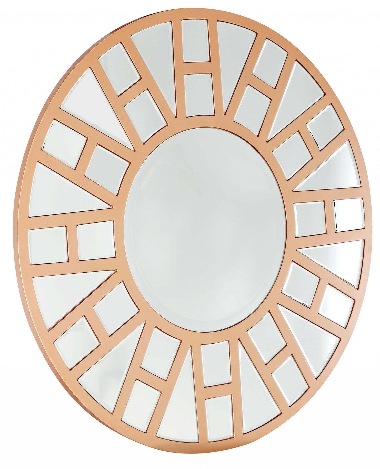 32" Gold Round Metal Framed Accent Mirror