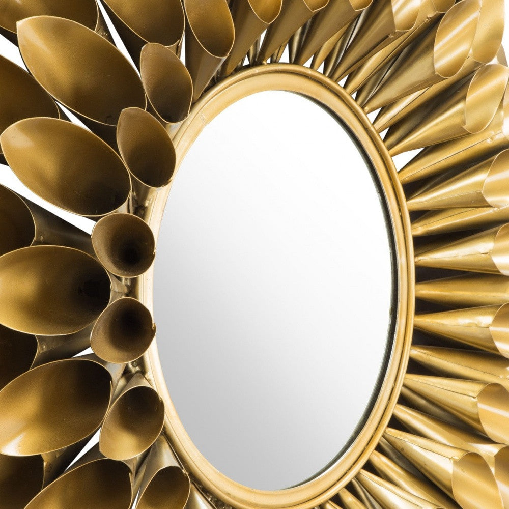 32" Gold Round Accent Mirror